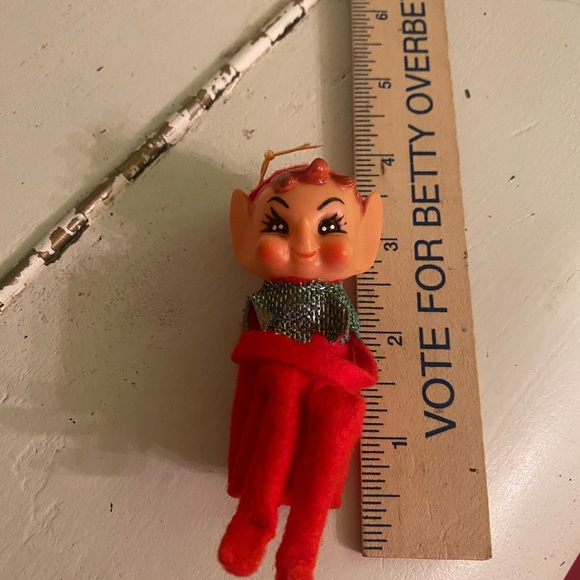 Vintage 1950's Jestia Doll Knee Hugging 5" Elf Pixie Ornament Made in Japan #3 - Picture 2 of 4